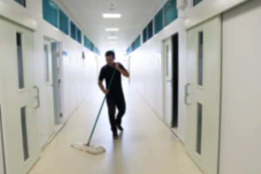 Healthcare Cleaning Service- Professional Cleaner Mops Medical office