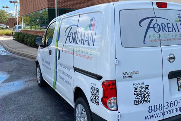 Van In Action-01b commercial cleaning janitorial services