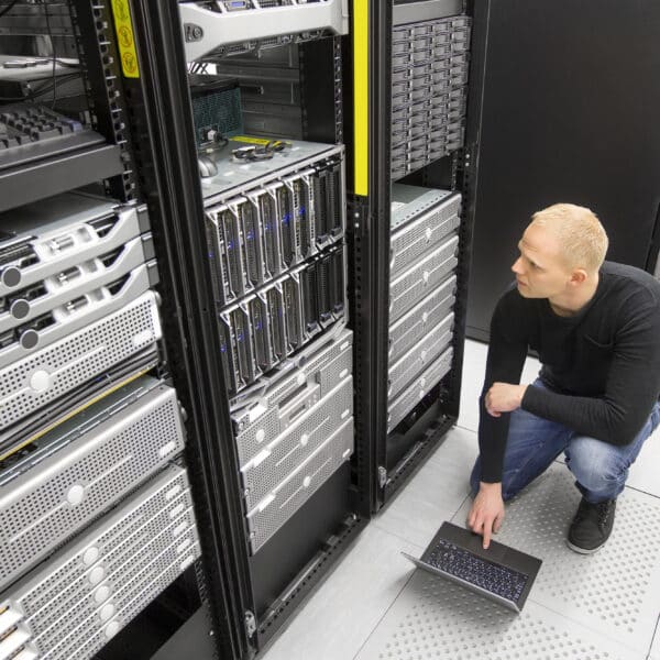 Inspecting server racks in data center for cleaning