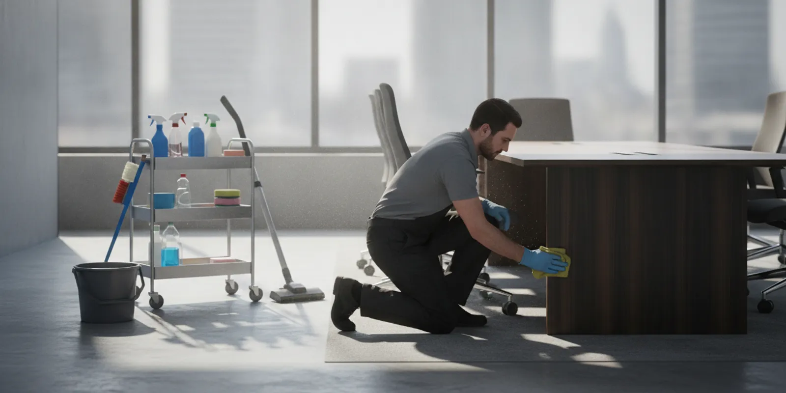 office-building-deep-cleaning-scope-timing-and-standards-991504 Cleaning professional detailing an office conference room during a scheduled deep clean
